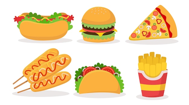 Free vector set of breads and bakery in cartoon style vector