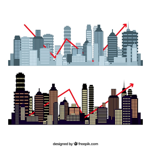 Free vector set of buildings shapes