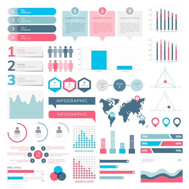 Set of business infograph vectors