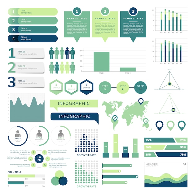 Set of business infograph vectors