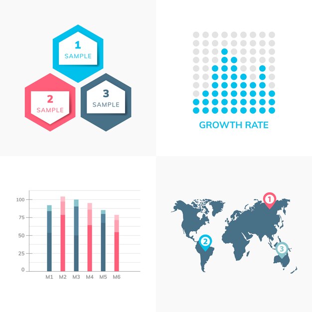 Set of business infograph vectors