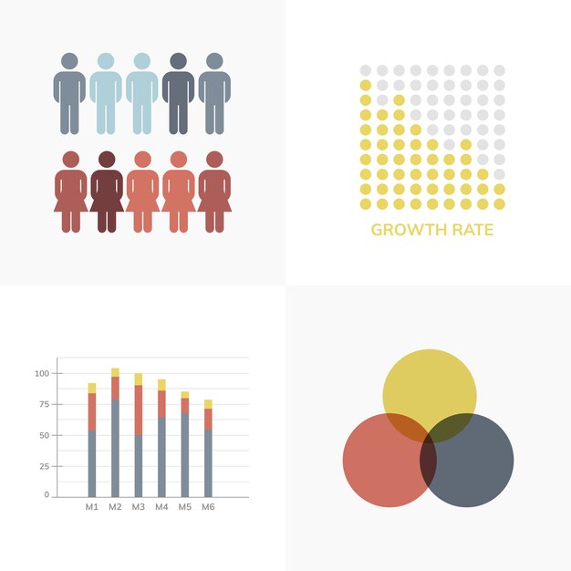 Set of business infograph vectors