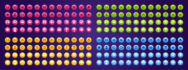 Set of buttons for game or app interface elements