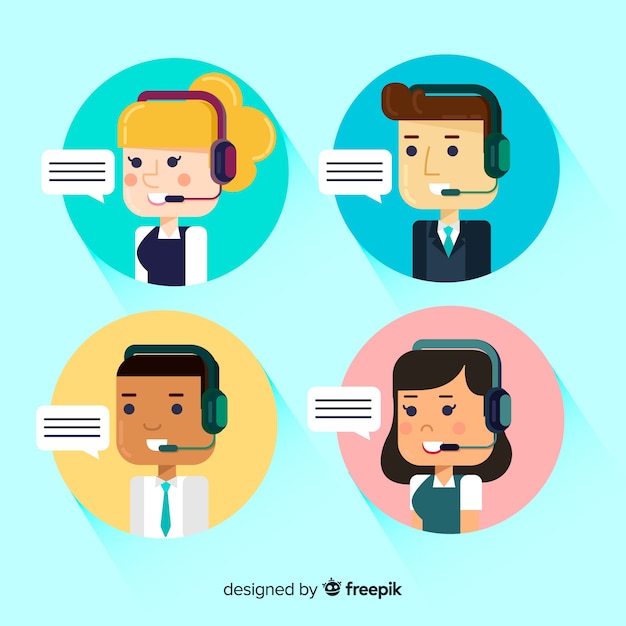 Set of call center avatars