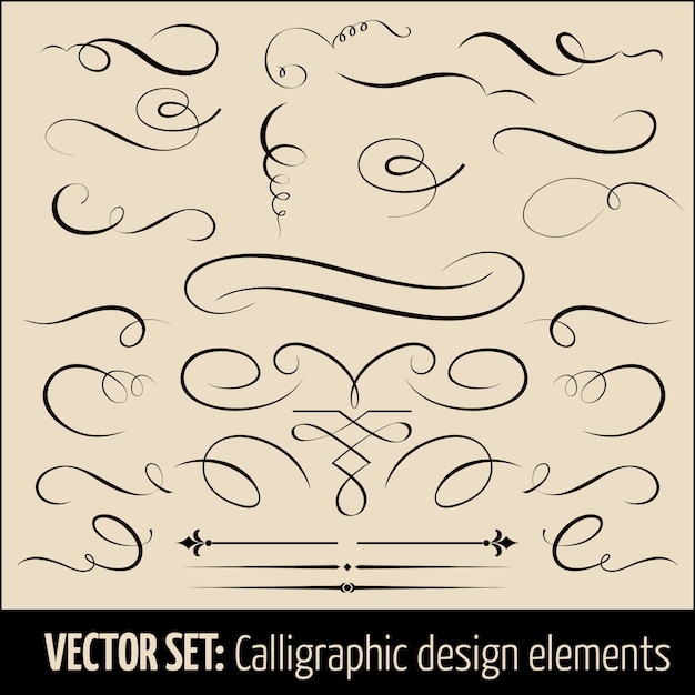 set of calligraphic and page decoration design elements. 