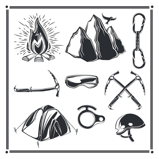 Free Vector set of camping elements