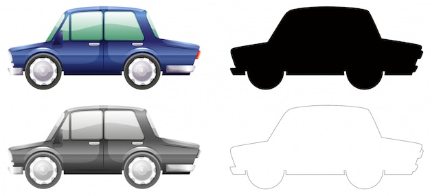 Free Vector set of car graphic