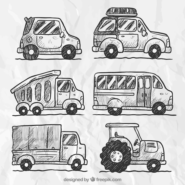 Set of car sketches