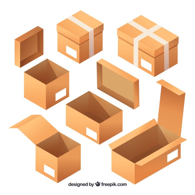 Set of cardboard boxes to shipping