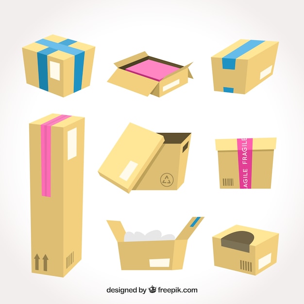 Set of cardboard boxes to shipping