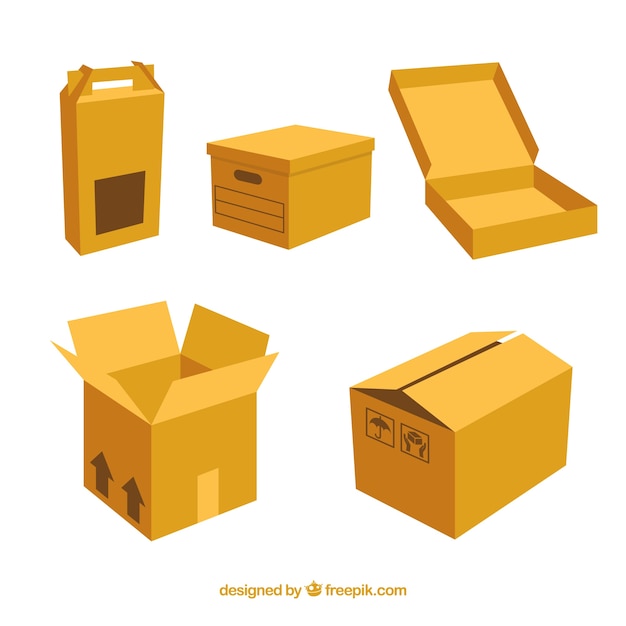 Set of cardboard boxes to shipping