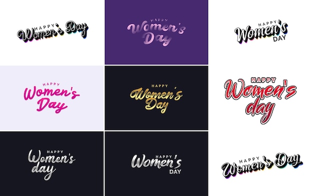 Set of cards with International Women's Day logo