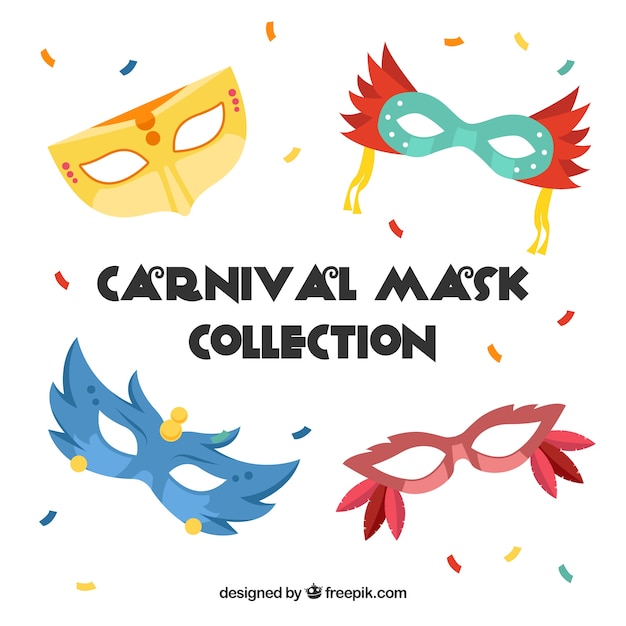 Free Vector set of carnival decorative masks