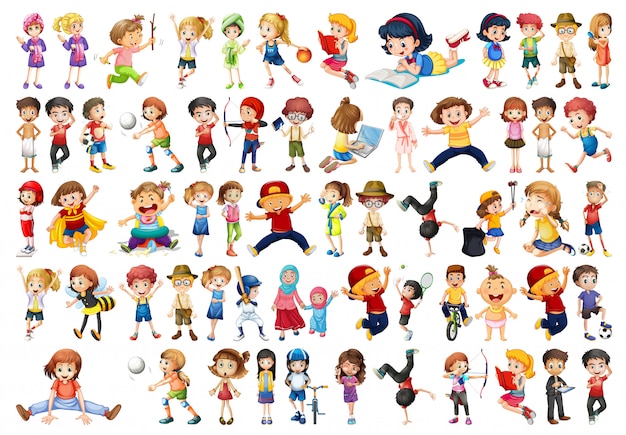 Set of children character