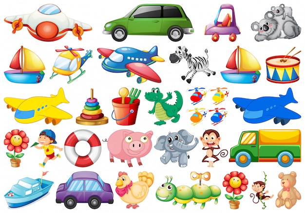 Free vector set of children toy