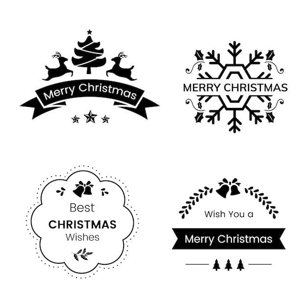 Set of Christmas badges vector