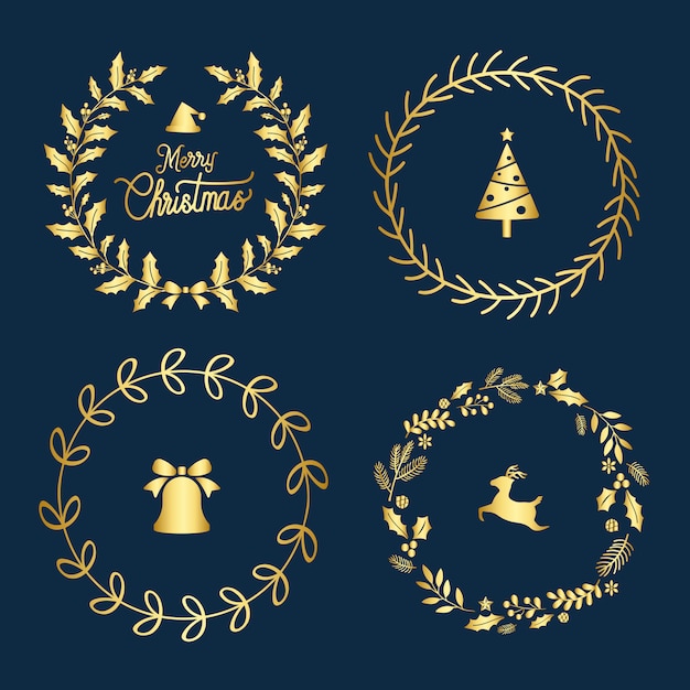 Set of Christmas badges vector