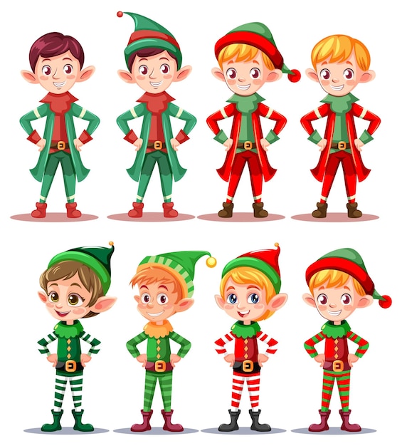 Set of Christmas cartoon characters