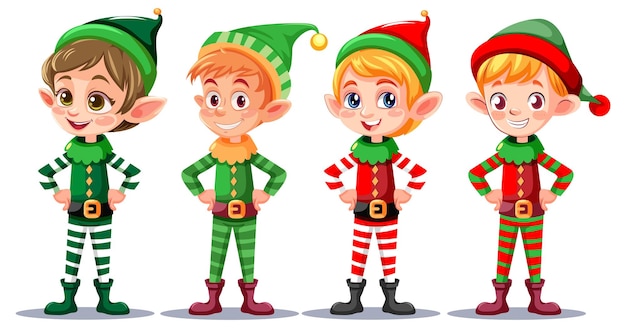 Set of Christmas cartoon characters