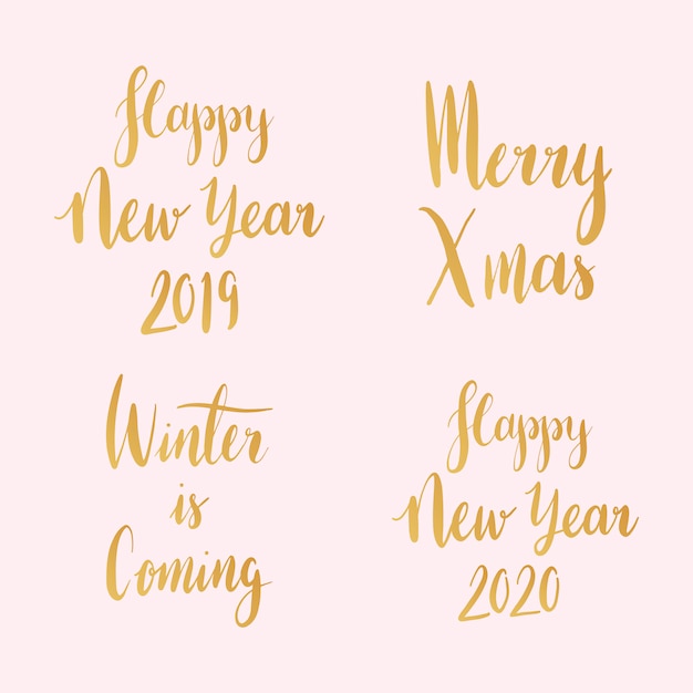 Set of Christmas holiday typography vectors