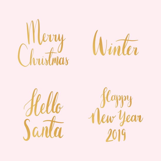 Set of Christmas holiday typography vectors