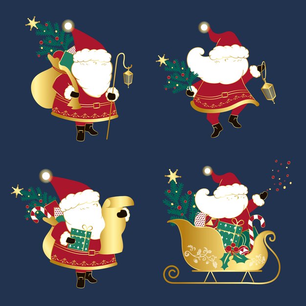 Set of Christmas illustrations vector