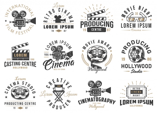 Set of cinema emblems