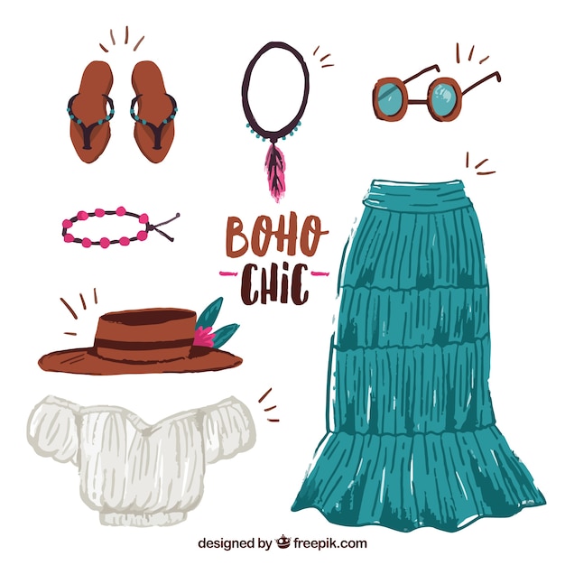 Set of clothes in boho style