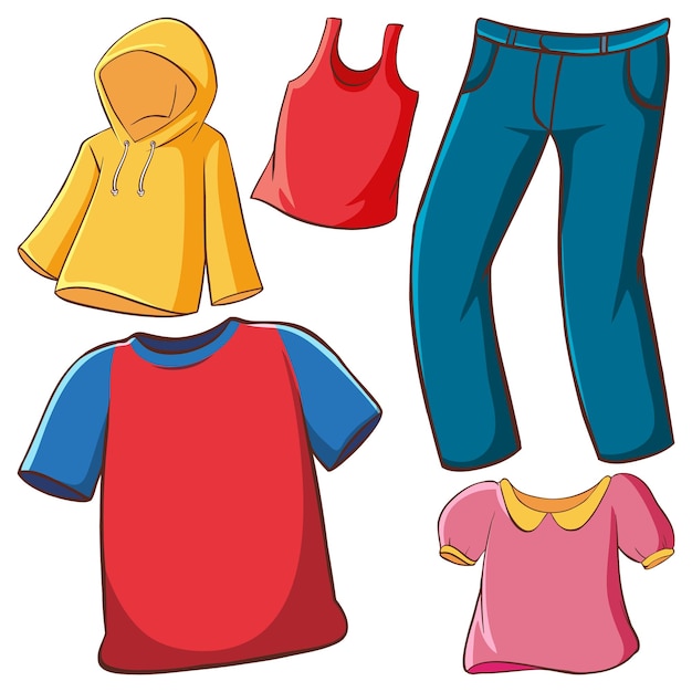 Free Vector set of clothes isolated