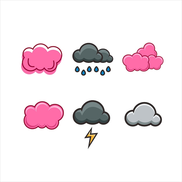 Free Vector set cloud design illustration