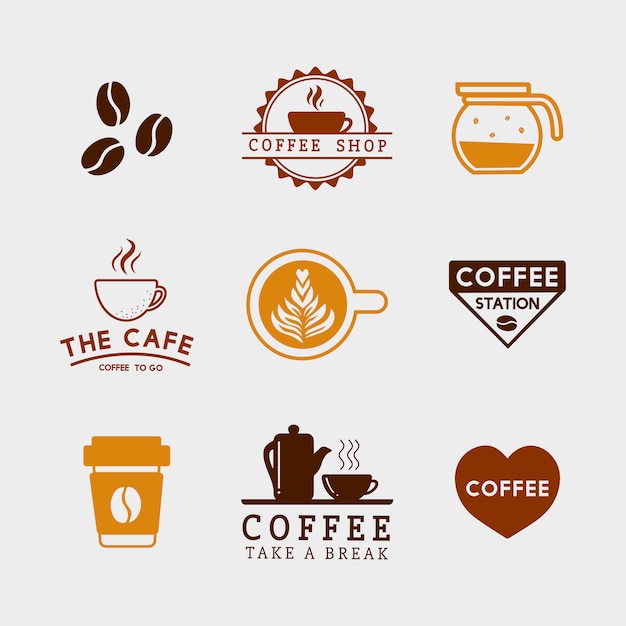 Set of coffee elements and coffee accessories vector