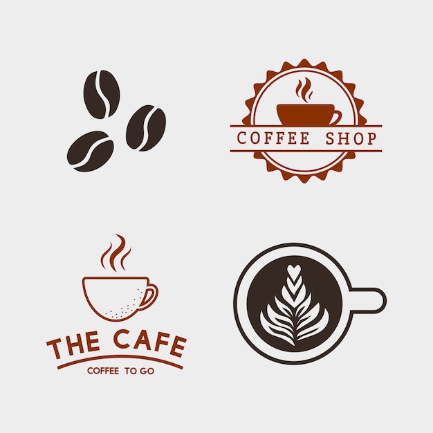 Free Vector set of coffee elements and coffee accessories vector