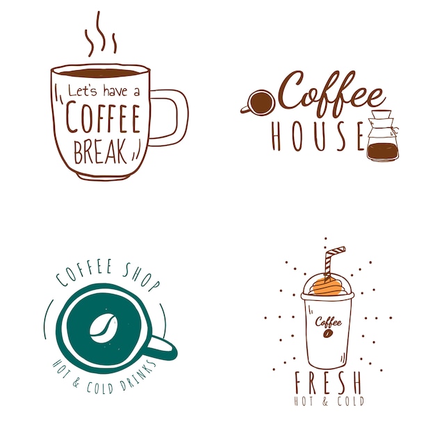 Set of coffee shop logos vector