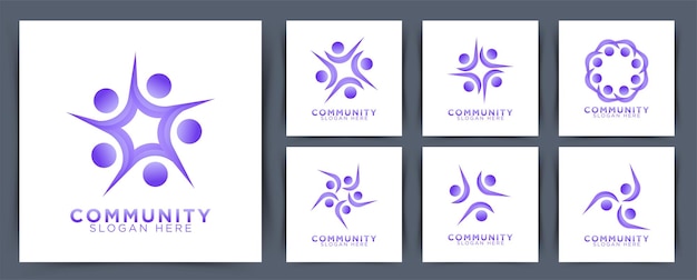 Set collection of family and people logo