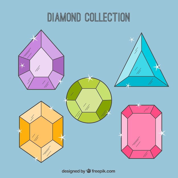 Set of colored diamonds