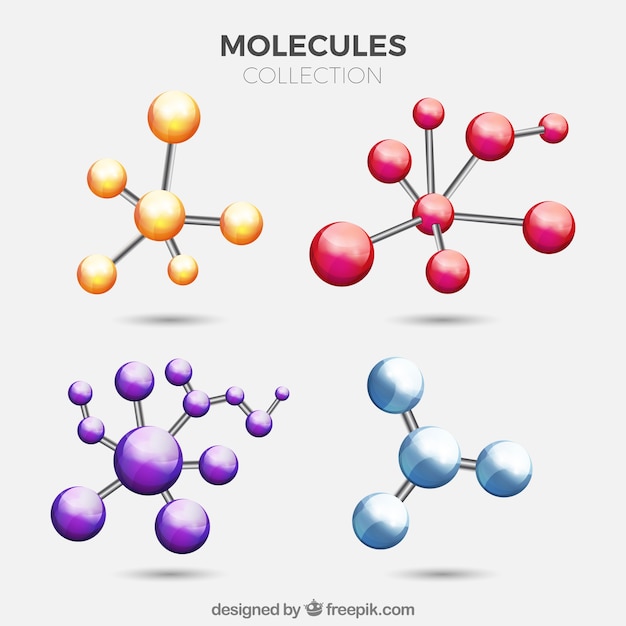 Set of colored molecules