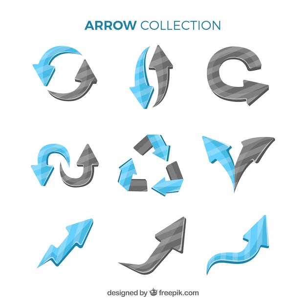 Free Vector set of colorful arrows to mark in flat style