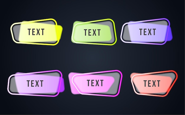 Free Vector set colorful banner text web