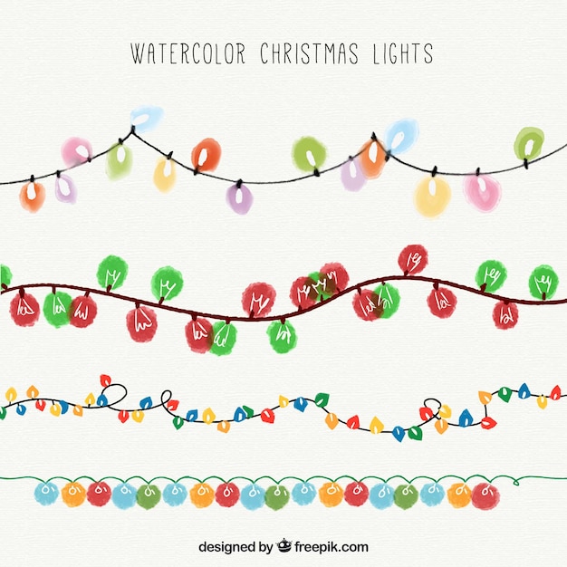 Free vector set of colorful christmas garlands