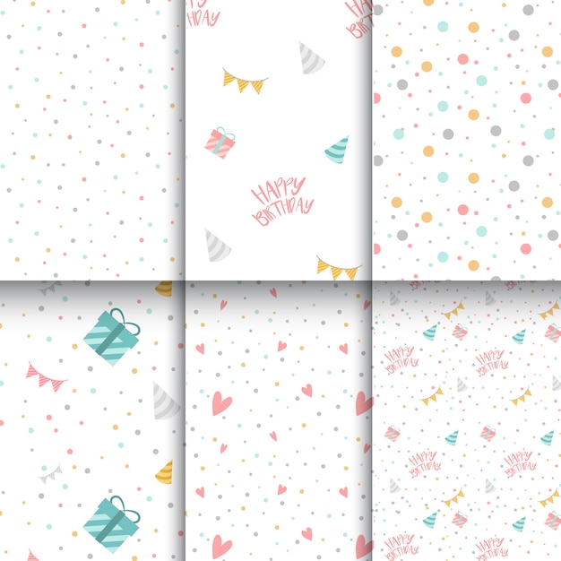 Set of colorful polka dot pattern vectors