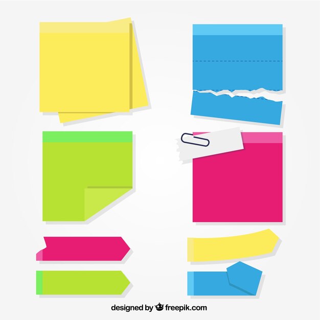 Set of colorful post-its