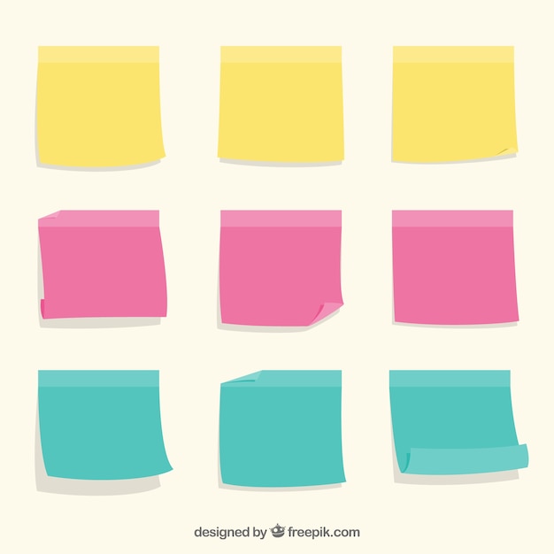 Free Vector set of colorful sticky notes