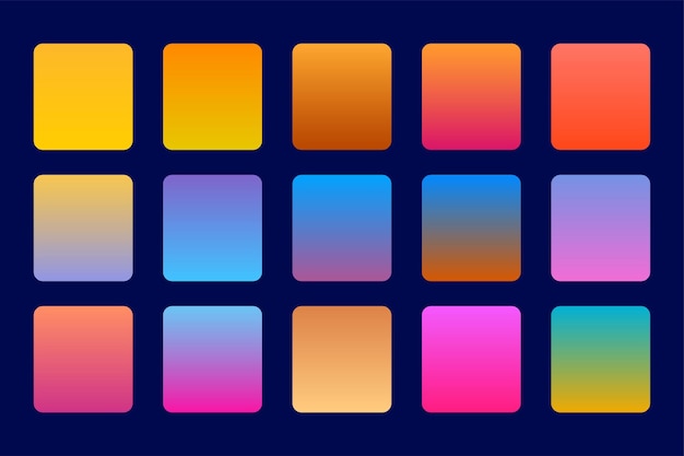 Free Vector set of colorful vibrant gradients