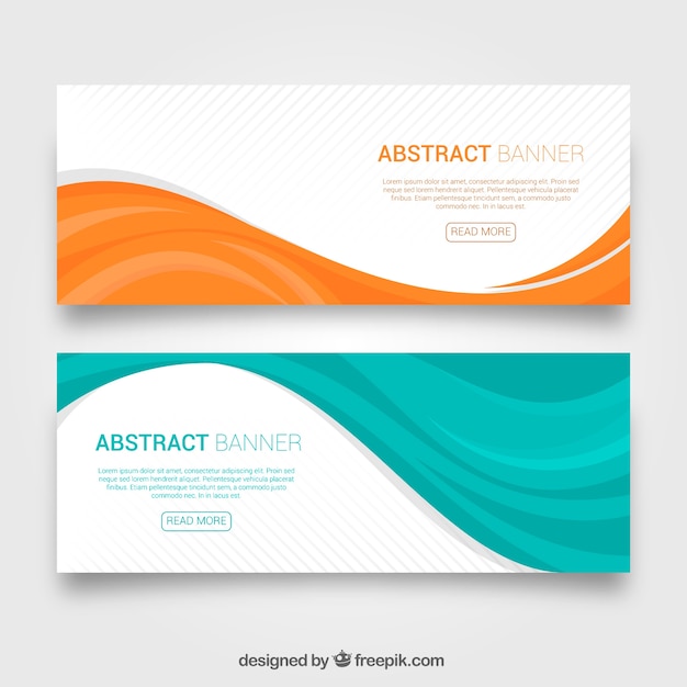 Free Vector set of colorful waves banners