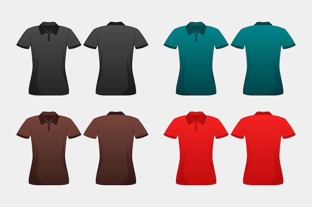 Set of coloured polo shirts