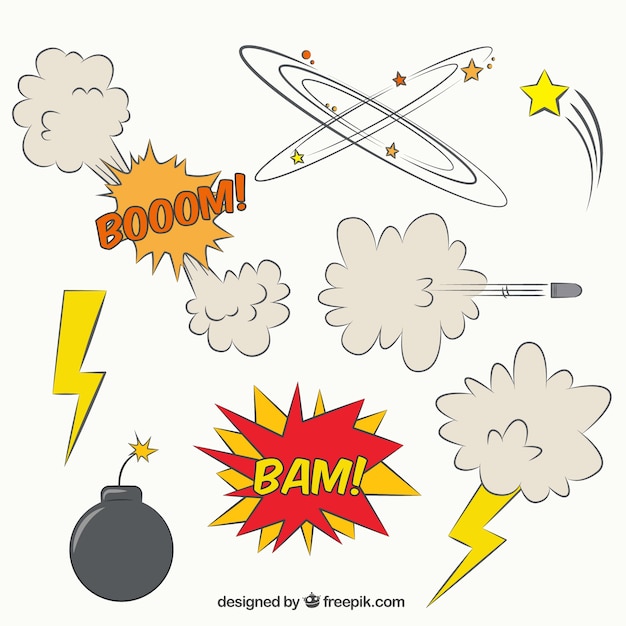 Set of comic effects and onomatopoeias