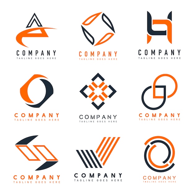 Free vector set of company logo design ideas vector