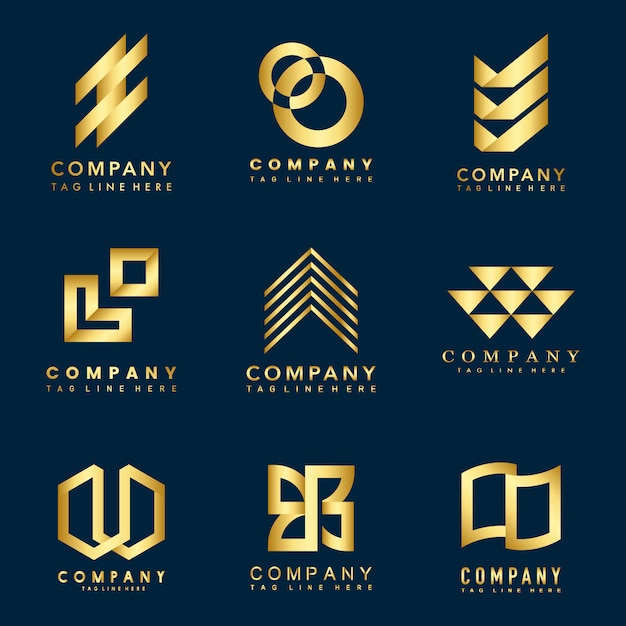 Set of company logo design ideas vector