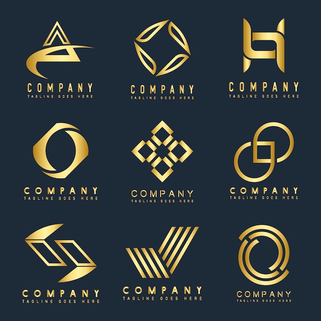 Set of company logo design ideas vector