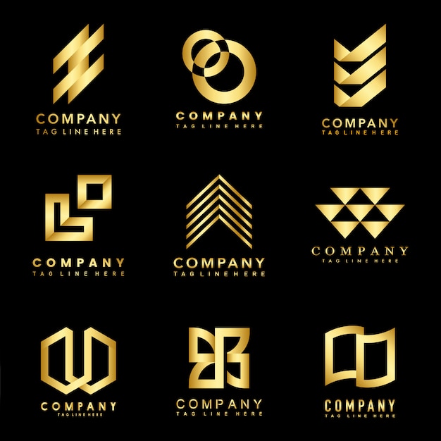 Free Vector set of company logo design ideas